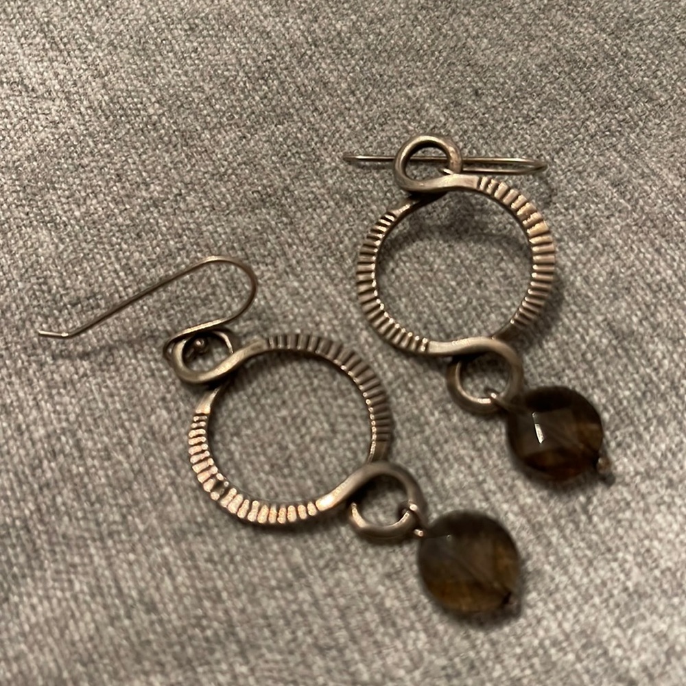 Silpada Smokey Quartz Earrings EUC